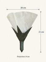 Marble Fan Wall Sconce dimensions: 30 cm width, 31 cm height, 14 cm projection