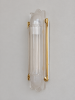 Unlit Scroll Edge wall sconce in copper tone showing fluted glass and scroll-ended rails