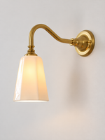 MB4787 extended curved-arm wall sconce, Copper Tone / Ceramic