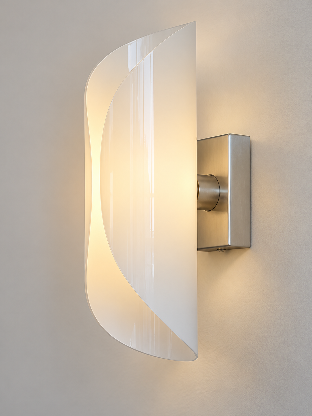 Opal Fold overlapping white glass shade detail