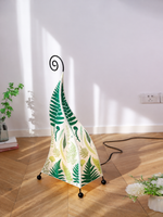 Fern Leaf patterned fabric floor lamp with spiral iron top, 76 cm