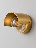 Modern Curved Arc Wall Lamp, gold hero portrait view