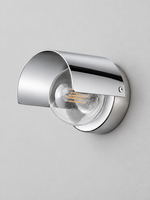 Modern Curved Arc Wall Lamp, gray hero portrait view