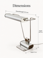 Chrome Line table lamp dimensions: 37.5 cm long, 17 cm deep and 40.5 cm high