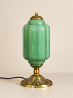 Ribbed Capsule Glass Table Lamp — green