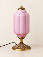Ribbed Capsule Glass Table Lamp — lilac
