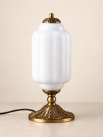 Ribbed Capsule Glass Table Lamp — white