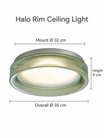 Halo Rim ceiling light dimensions: 35 cm overall diameter, 32 cm mount and 9 cm height