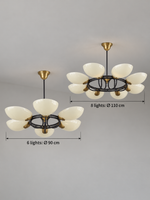Opal Petal Ring Chandelier diameters: 6 lights 90 cm and 8 lights 110 cm