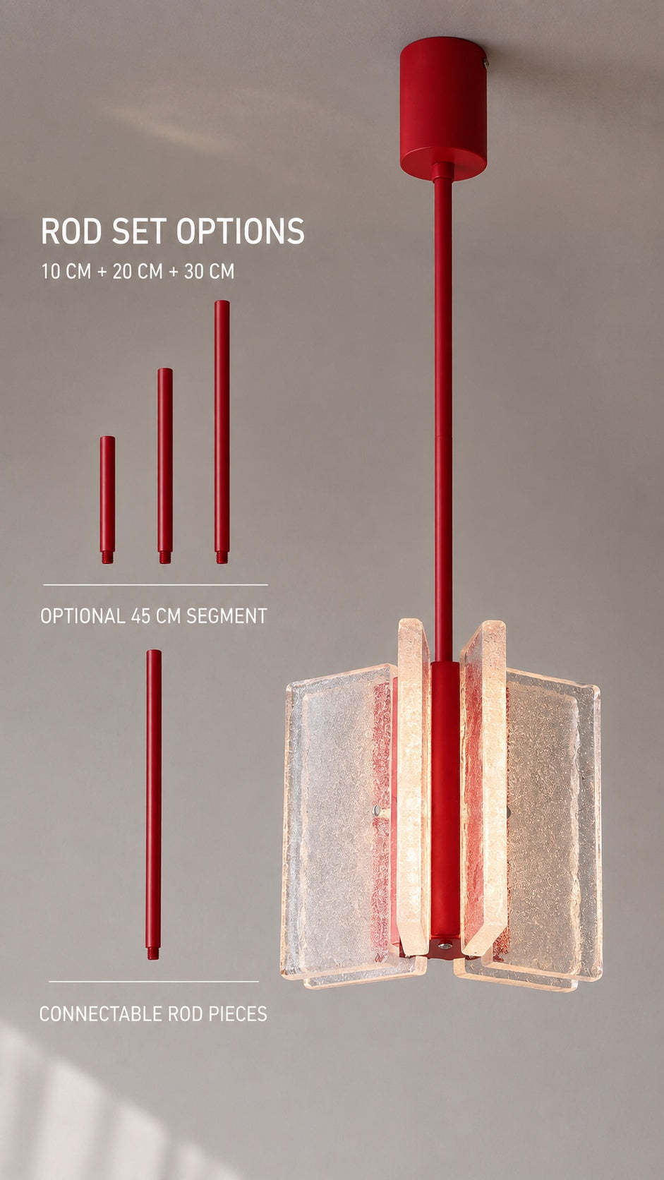Prismelle Pendant rod set options