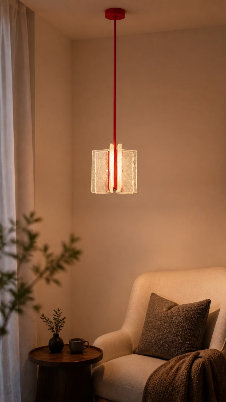 Prismelle Pendant in a reading corner