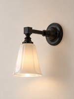 Old Shanghai Arc Sconce — B / Black + Glass