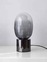 Dalma Glass Table Lamp, Black / Smoke Gray Glass