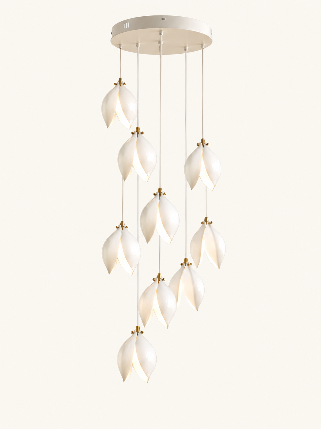 Magnolia Cascade Pendant, 9 Heads / 45 cm