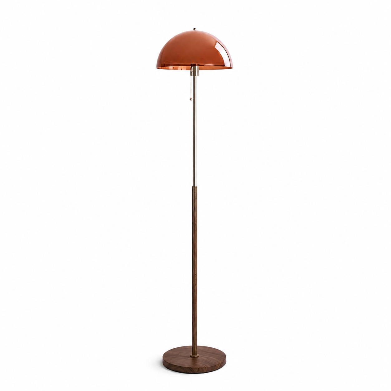 Walnut & Amber Color Floor Lamp