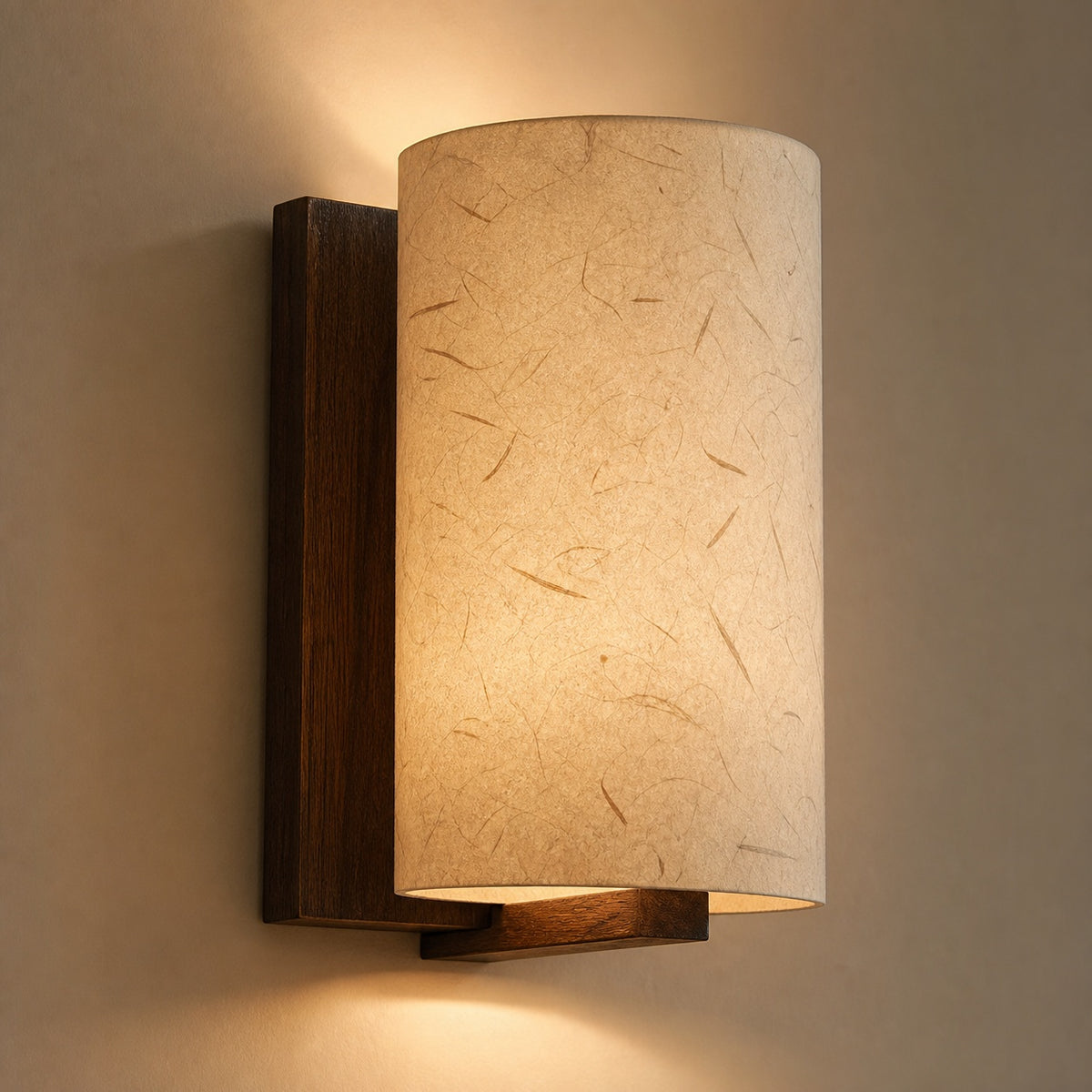 Xuan paper, solid wood and natural fiber material details