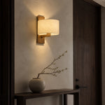 Lifestyle scene: wall sconce in entry console setting